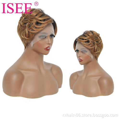 Summer Hot Sale Short Pixie Cut Transparent Lace Wig Human Hair Cheap Short Pixie Wigs For Black Women Perruque Naturelle Courte
